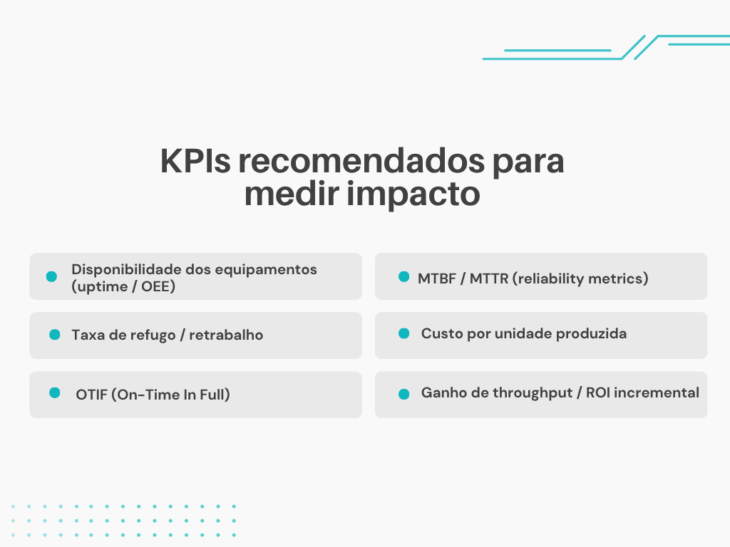 tabela de kpis de inteligência artificial aplicada à indústria